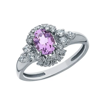 Silver ring with amethyst and cubic zirconia sunlight sample 925
Silver ring with amethyst and cubic zirconia sunlight sample 925