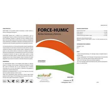 CULTIVERS Force-Humic 12-3 20 L. Liquid solution of humic acid and fulvic acid with Leonardite indicated for fertigation
CULTIVERS Force-Humic 12-3 20 L. Liquid solution of humic acid and fulvic acid with Leonardite indicated for fertigation