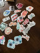 46 unidades por paquete, pegatinas de etiqueta de paisaje de viaje, etiquetas de papelería decorativas, pegatinas de Scrapbooking, álbum diario Diy, etiqueta adhesiva