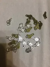 20 Uds. De colgante de reloj Vintage de 9x16mm, colgante de dos colores para pulseras, collar DIY, fabricación de joyas de Metal