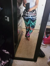 CM YAYA Streetwear mujeres de cuerdas pantalones de cintura alta pantalones de Hip Hop deportiva deportes Jogger pantalones de chándal