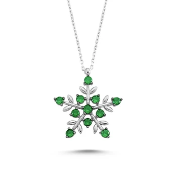 Silver 925 Sterling Zircon Snowflake Pendant 
Silver 925 Sterling Zircon Snowflake Pendant