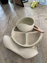 4 unids/set libre de BPA silicona bebé vajilla babero impermeable de Color sólido cena plato hondo con ventosa y cuchara para niños