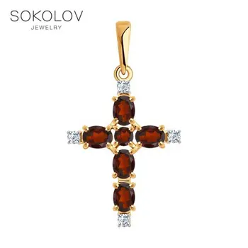 Pendant SOKOLOV gold with garnet and cubic zirkonia fashion jewelry 585 women's male, pendants for neck women
Pendant SOKOLOV gold with garnet and cubic zirkonia fashion jewelry 585 women's male, pendants for neck women