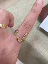 Anillo con letras de A-Z huecas para mujer, anillo con apertura ajustable iniciales del nombre, alfabeto, fiesta femenina, joyería ancha y gruesa