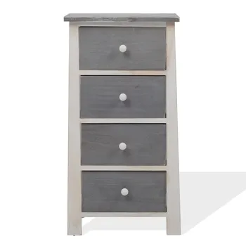 Rebecca Mobili Chest of Drawers White and Grey 4 Drawers Shabby 73x37x27 
Rebecca Mobili Chest of Drawers White and Grey 4 Drawers Shabby 73x37x27