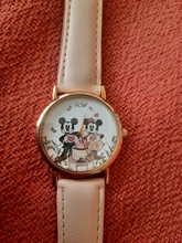 Zegarki-reloj de cuarzo con dibujos animados para mujer, nuevo accesorio de pulsera de cuero rosa con ratón