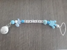 Limón vamos personalizado DIY nombre del bebé hecho a mano Portachupetes dinosaurio de silicona mordedor de cuentas para bebé dentición cadena