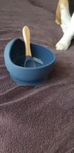Tazón de silicona para bebé, vajilla de alimentación para bebé, tazón de succión, plato, manija de madera silicona, cuchara, juego de platos para bebé