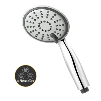 Kibath handle hand shower Round 3 positions CAP with effect: natural rain, Whirlpool and jet. In ABS Chrome glitter
Kibath handle hand shower Round 3 positions CAP with effect: natural rain, Whirlpool and jet. In ABS Chrome glitter