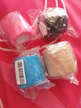 Vendaje elástico autoadhesivo desechable, vendaje resistente al agua, 5x4,5 cm, color rosa