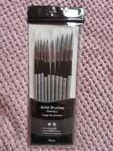 10 artista acuarela pinceles para pintar pincel acrílico plana y Punta Kit de pintura cepillo pluma pincel de Brochas pluma de dibujo de arte pintura de la mano