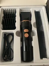 Cortadora de pelo eléctrica recargable para hombres, máquina de corte de cabello con cuchilla de cerámica de titanio, con pantalla LCD