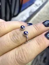 Anillos de doble bola geométricos ajustables para mujer, Color dorado y plateado, anillo de cuentas de articulación de nudillo abierto