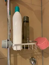 Bathroom Shelf Black Shower Storage Basket Storage Rack Adjustable Faucet