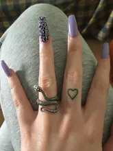 1 pieza nuevo europeo Retro Punk muy grandes espíritu anillo de serpiente de la personalidad de la moda estereoscópico anillo ajustable con apertura de la joyería