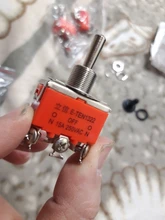 Miniature Switch-Cap Toggle-Switches Waterproof 15A/250V E-TEN1322 1PCS Orange On-Off-On