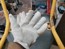 OZERO-guantes de trabajo de cuero de vaca para hombre, guantes de soldadura de trabajo, protectores de seguridad para jardín, deportes, MOTO, resistentes al desgaste, 1008