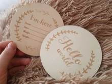 Tarjeta de cumpleaños de madera para bebés, mordedor de mes de nacimiento, juguete de utilería para fotografía