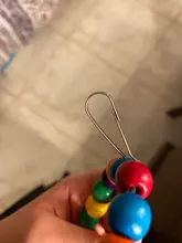 Wooden Parrot Swing Toy Bird Cage Accessories Bird Stand Rack Hanging Perch For Bird Parrot Swing Toy with Colorful Beads Bells