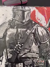 Camiseta divertida de manga corta para hombre y mujer, camisa de manga corta con estampado de Mando sumi-e warrior, color blanco y blanco, regalo unisex, novedad de verano