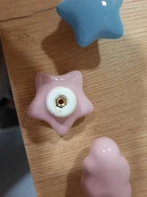 NAIERDI-perilla cerámica para gabinete de habitación de niños, tirador de armario con diseño de dibujos animados, luna y estrella, manijas para puerta de jardín