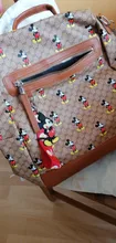 Disney Mickey Mouse Mickey mujeres estampado de moda de la Pu mochila de gran capacidad impermeable ligera mochila de viaje