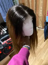 Kisshair-Peluca de cabello humano liso de 4x4, color degradado, color rubio miel, medio marrón, indio, 1B27, 1B30