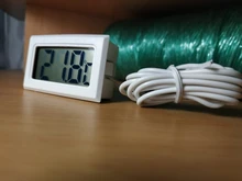 Mini termómetro Digital LCD de 1M para baño, medidor de temperatura de agua, nevera, enfriadores, color negro