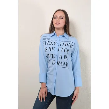 Rayon Printed Shirt Collar Tunic Blue 
Rayon Printed Shirt Collar Tunic Blue