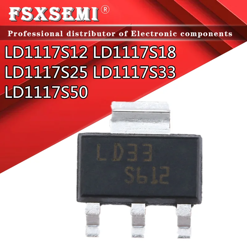 10pcs LD1117S33CTR SOT-223 LD1117S33 LD33 LD1117S33TR LD1117S50CTR LD50 LD1117S25CTR LD1117S18CTR LD1117S12CTR LD25 LD18 LD12
10pcs LD1117S33CTR SOT-223 LD1117S33 LD33 LD1117S33TR LD1117S50CTR LD50 LD1117S25CTR LD1117S18CTR LD1117S12CTR LD25 LD18 LD12