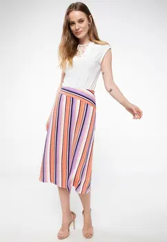 DeFacto Summer Women Color Striped A-line Skirts Women Mid-length Long Skirts Mixed Color Woman Woven Skirt-J6290AZ18HS
DeFacto Summer Women Color Striped A-line Skirts Women Mid-length Long Skirts Mixed Color Woman Woven Skirt-J6290AZ18HS