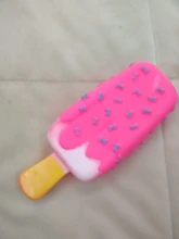 1 de policarbonato para perros juguete para masticar con chirrido de goma rosa helado en forma de juguetes para gato cachorro perros bebé de helado Molar juguete interactivo