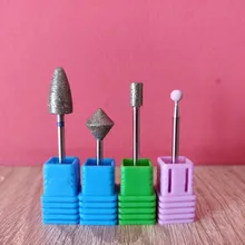 HYTOOS-brocas de diamante para pedicura #60 #130 #180, brocas rotativas de 3/32 pulgadas para manicura, accesorios para el cuidado de los pies