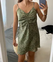 KPYTOMOA-Vestido corto con estampado de Cachemira y lazo para Mujer, minivestido Vintage con escote en V y Tirantes ajustables, 2021