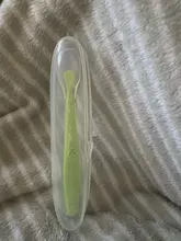 Cuchara con caja de almacenamiento para bebé, cucharilla antideslizante de silicona de grado alimenticio, vajilla de alimentación para niño, 1 unidad