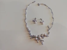 Emmaya lujoso estilo creciente hojas con perlas de circonio cúbico elegante joyas conjuntos de collar de pendiente para las mujeres asistir a la fiesta