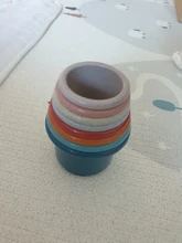¡Caliente! 8 Uds bebé de taza juguetes educativos juguetes del bebé Arco Iris, torre de apilamiento juguetes del baño del bebé juguetes de los niños regalo