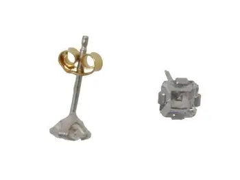 DORMILON earrings in white gold with square zirconia 
DORMILON earrings in white gold with square zirconia