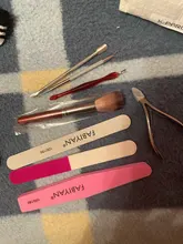 Conjunto de herramientas para manicura, tira de pulido, limas de uñas, Tijera para piel muerta, tenedor con piel muerta, removedor de manicura