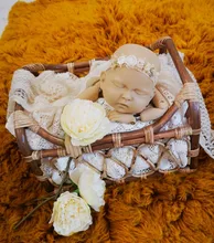 Cesta de mimbre tejida Vintage para bebé, accesorios de fotografía recién nacido, cesta de bebé posando, accesorios para sofá y cama, accesorios para tiro de 100 días