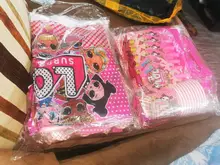 LOL surprise-tema fiesta de cumpleaños para niños, suministros de decoración, vaso de vacaciones, plato, cuchara, pastel, soporte, evento de actividad, regalos