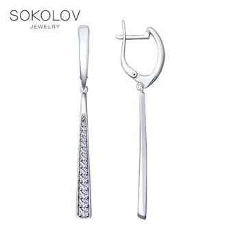 SOKOLOV Silver drop earrings with stones with cubic zirconia fashion jewelry silver 925 women's male, long earrings
SOKOLOV Silver drop earrings with stones with cubic zirconia fashion jewelry silver 925 women's male, long earrings