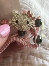 Neovivi-pulsera para niños con abalorios de gato, diamantes de imitación, perla redonda de cristal, multicolor, cadena trenzada, joyería DIY para niños