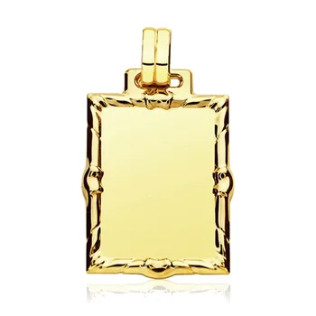 Pendant 9k gold sheet rectangular edge carved 30mm. Unisex wide 21mm.
Pendant 9k gold sheet rectangular edge carved 30mm. Unisex wide 21mm.