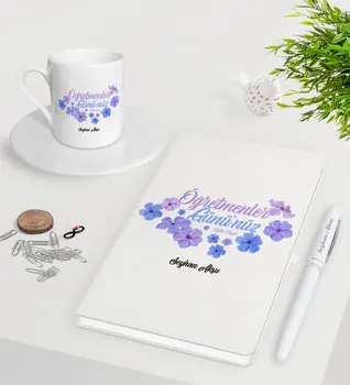 Personalized Teachers Days Happy White Notebook Pen Turkish coffee Cup Seti-3 
Personalized Teachers Days Happy White Notebook Pen Turkish coffee Cup Seti-3
