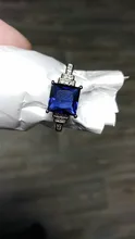 Huitan-anillo cuadrado azul con cuatro garras para mujer, diseño Vintage, Circonia cúbica de lujo, joyería femenina, anillos de boda