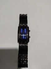 Reloj de lujo para amantes de los hombres y las mujeres de acero inoxidable azul binario luminoso LED pantalla electrónica relojes deportivos de moda para mujeres
