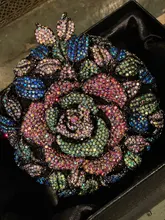 Bolso de mano con estrás de cristal rojo para mujer, Pochette elegante con estrás de cristal rojo de marca XIYUAN, bolso de mensajero de flores de piedras preciosas