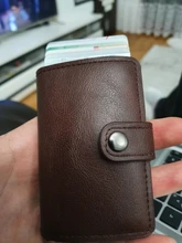 Porta tarjetas Rfid antimagnéticas para hombre y mujer, billetera inteligente de cuero PU, monedero Vintage corto, Mini BOLSA PARA dinero, novedad de 2021